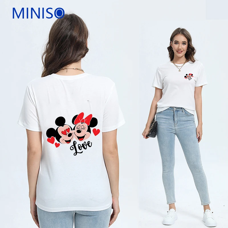 

Disney Tops & Tees Mickey Minnie Printed Loose Clothing Custom T Shirt Brands Women's Summer Dress Ladies Cartoon Clothes Trends