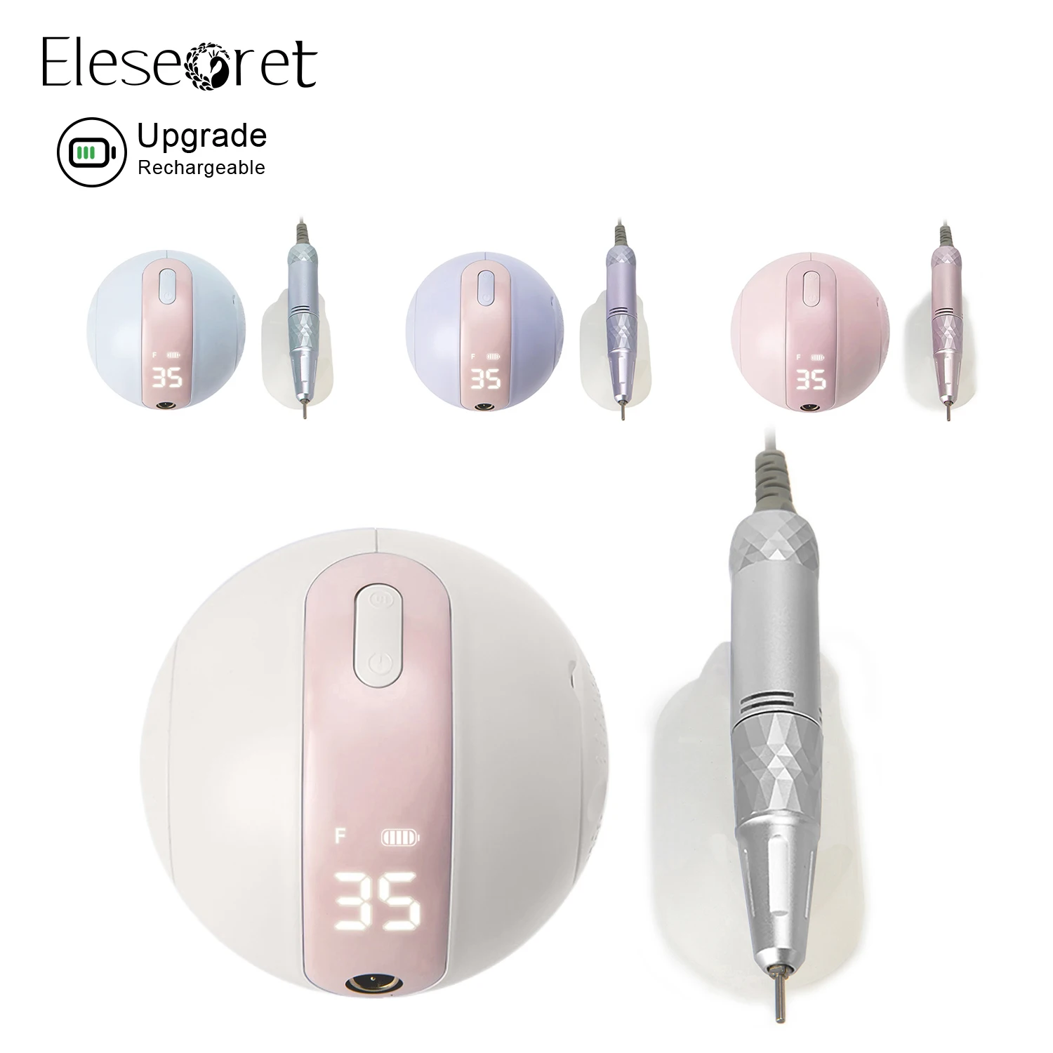 

2025 Wholesale Electric File Nail Free Bit Strong 35000rpm Electric Nail File Portable Wireless Rechargeable Plastic Nail Drill