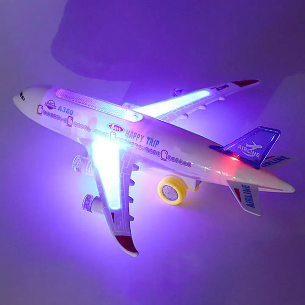 

Aircraft Toy Hand-on Ability Kids Toy 360 Rotation Electric A380 Airplane Moving Flashing Lights Model Toy for Kids