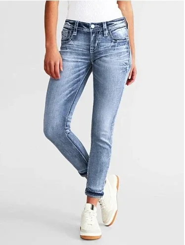 À la mode Slim Fit élastique minceur polyvalent brodé femmes brodé jean 2025 femmes décontracté Jogging pantalon Technolo