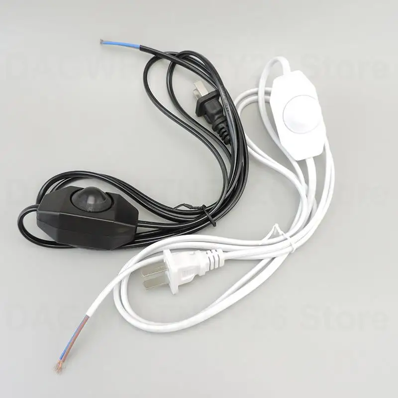 1.8M Black White EU US Plug Dimmable Switch Cable Light Modulator Lamp Line Dimmer Controller Table Lamp Power Wire AC110V 220V