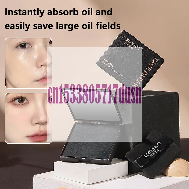{여름2} 100매 오일 블로팅 시트 메이크업 퍼프 거울 포함 얼굴용 오일 흡수 클리닝 페이퍼 스킨케어 메이크업 도구