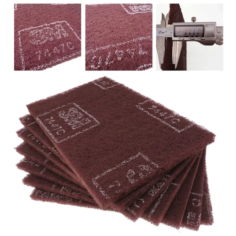 

145x230mm Red Industrial Scouring Pad Coarse Rust Removal Cloth Flexible Nonwoven Thickness 11mm for Clean Polishing Deburring