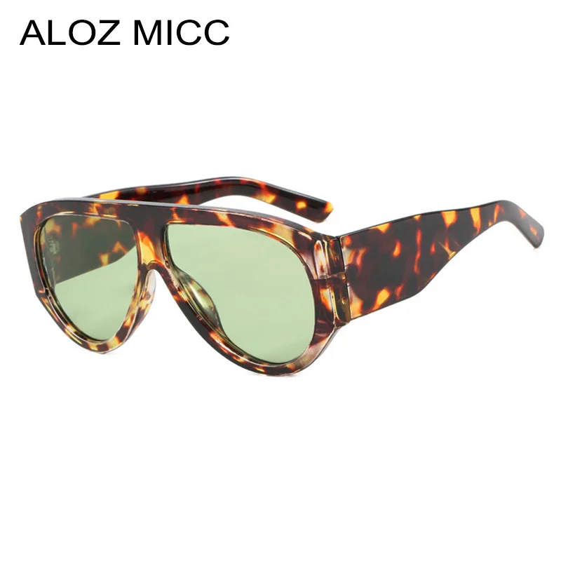 

Aloz micc Fashion Pilot Sunglasses Women Large Frame Shades UV400 Retro Sun Glasses Female Brand Designer Green Eyewear