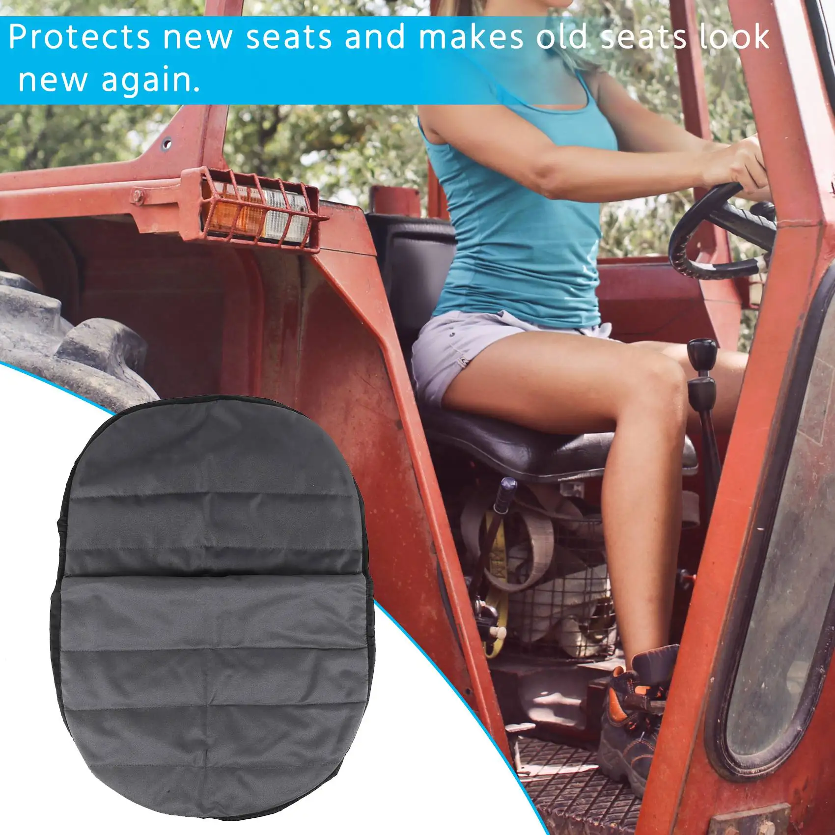 A70R-Universal Riding Lawn Mower Tractor Seat Cover Padded Comfort Pad Storage Pouch Medium