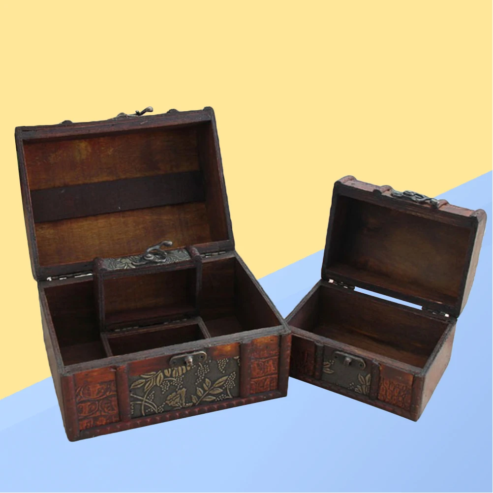 

Case Makeup Box Jewelry Gift Boxes Vintage Treasure Chest Trinket Carrying Storage