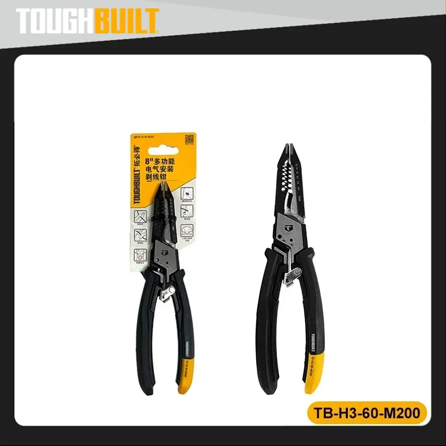 

Genuine TOUGHBUILT TB-H3-60-M200 8"Multi-Function Electrical Installation Stripping Pliers Hand Tools