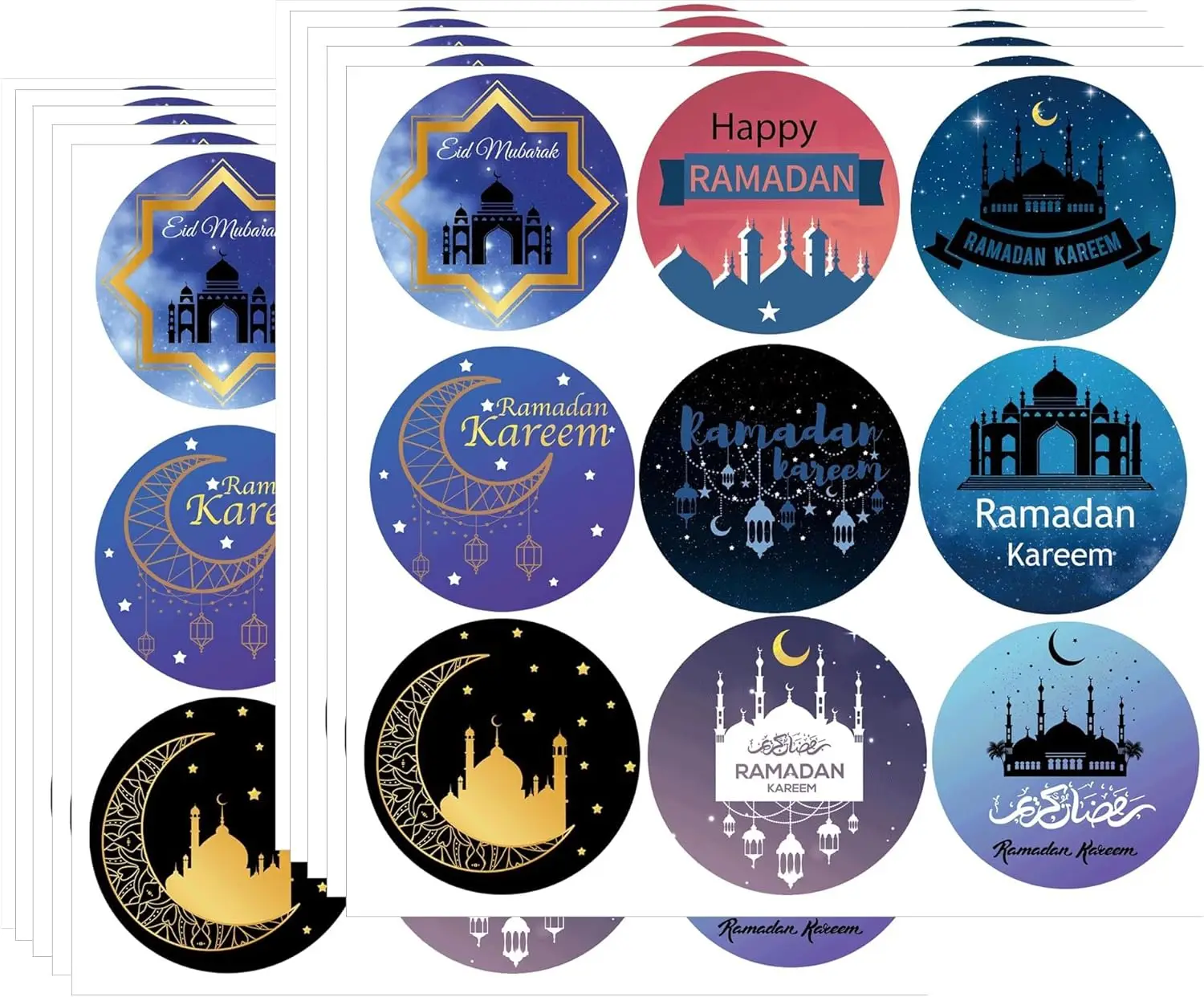 

Gold Foil Ramadan Stickers 1.5 Inch Eid Mubarak Stickers Ramadan Kareem Labels 126 Pcs Ramadan Envelope Invitation Card Gift Tag