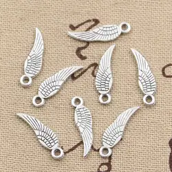 100pcs Charms Angel Wings 19x5mm Handmade Craft Pendant Making fit,Vintage Tibetan Bronze Silver color,DIY For Bracelet Necklace