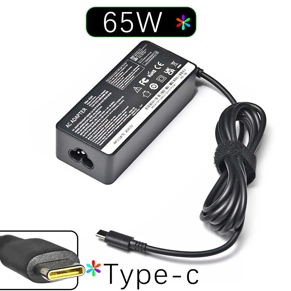 20V 3.25A 65W USB Type-C AC Laptop Power Adapter Charger For Lenovo Thinkpad X1 carbon Yoga X270 X280 T580 P51 P52s E480 E470 S2