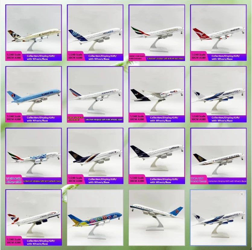 

Diecas 1/240 масштабная модель самолетов 30 см украшение самолета модель самолета A380 Airways Series a380 смола для коллекции домашнего декора