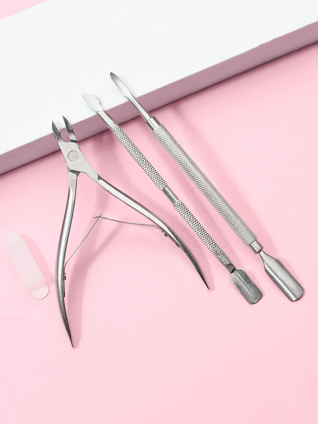 مجموعة أدوات إزالة الجلد الميت للأظافر مكونة من 3 قطع، مقصات أظافر من الفولاذ المقاوم للصدأ سريعة الجودة للرجال والنساء لتنظيف الأظافر