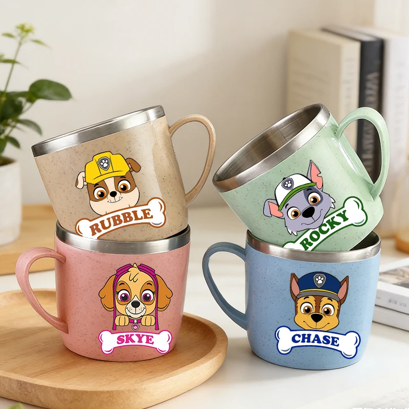 

PAW Patrols Water Cup Boy Girl Stainless Steel Toothbrush Cups Kids Cartoon Coffee Milk Mug Heat-proof Water Bottle Home Gift