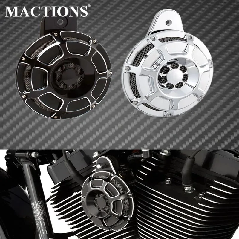 

Мотоциклетный черный хромированный звуковой чехол, комплект из алюминия с ЧПУ для Harley Touring Road Glide King FLHR Sportster XL 883 1200 2007-Up