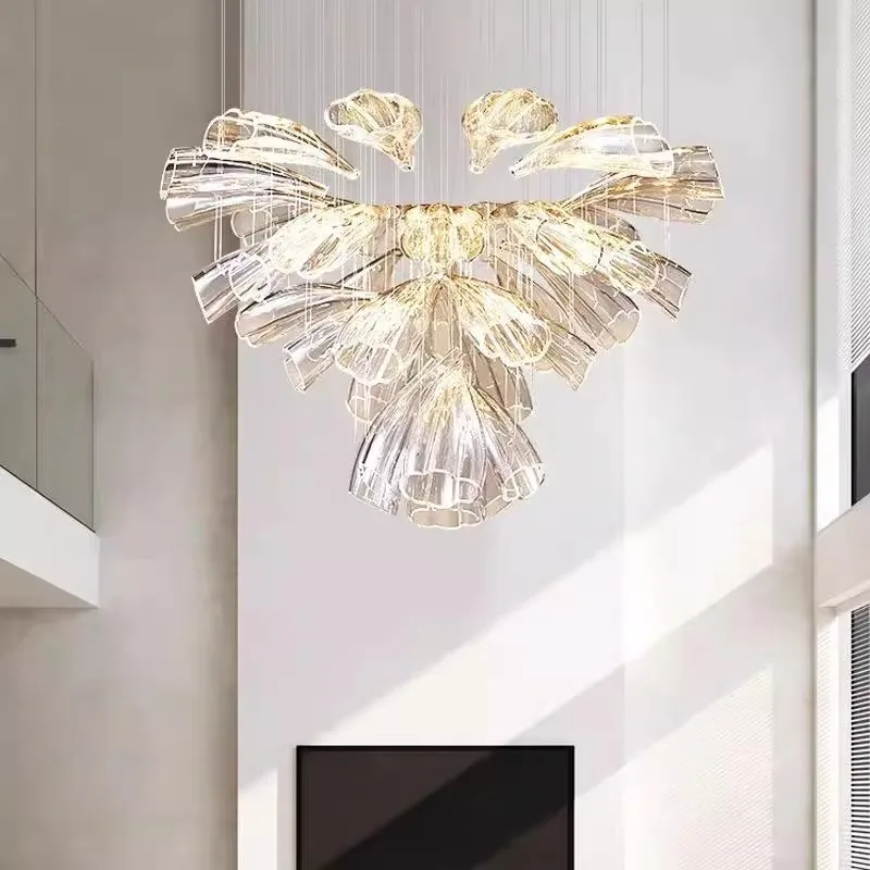 

Italian light luxury petal pendant light modern creative living room restaurant hotel ceiling pendant light