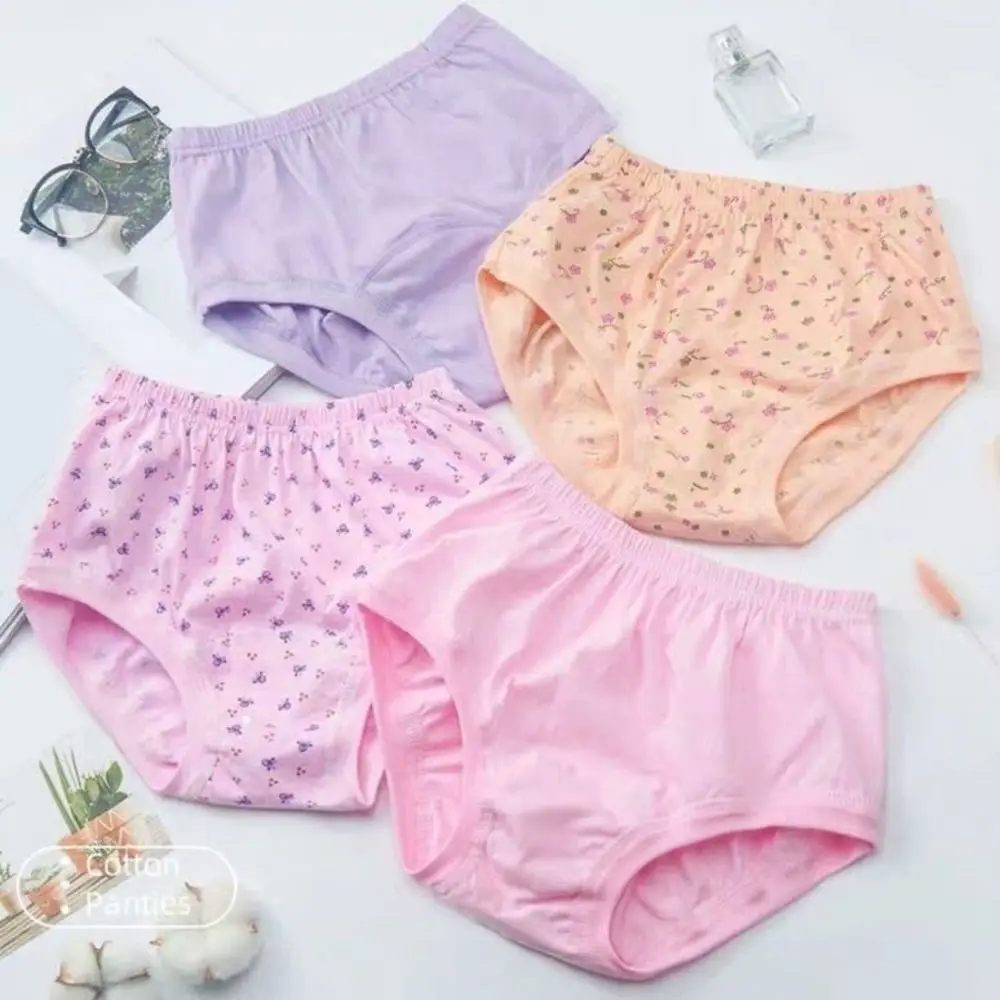 5 قطعة سراويل داخلية قطنية عالية الخصر على شكل زهرة سراويل تحتية قابلة للتنفس لكبار السن مقاس كبير ملابس داخلية نسائية في منتصف العمر ملابس داخلية نسائية #3