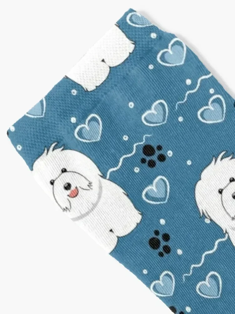 Love White Coton de Tulear Bichon Frise Dog Calcetines de colores senderismo regalo de Navidad Calcetines Mujeres Hombres