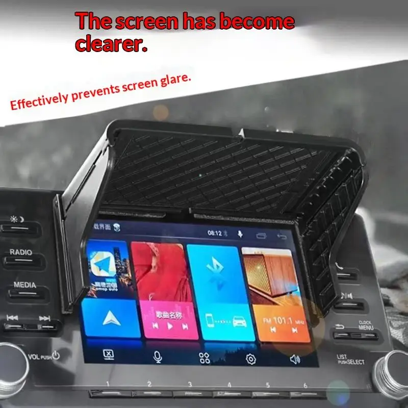 Adjustable Car Screen Sun Shade Anti Glare GPS Display Shield Retractable Sunshade For Vehicle Dashboard Interior