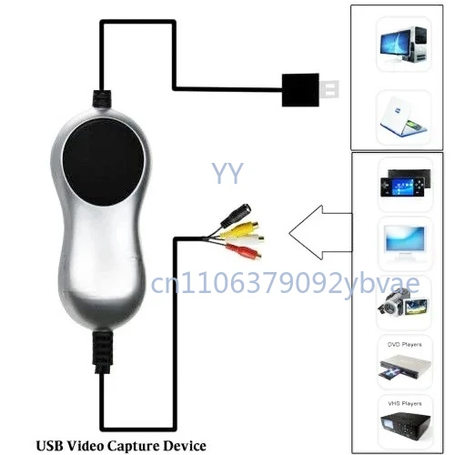 USB2.0 AV S Video Capture Card DVD VHS DVR 8mm Analog Audio Video Recorder Grabber To Digital Converter for Windows 10/8/7