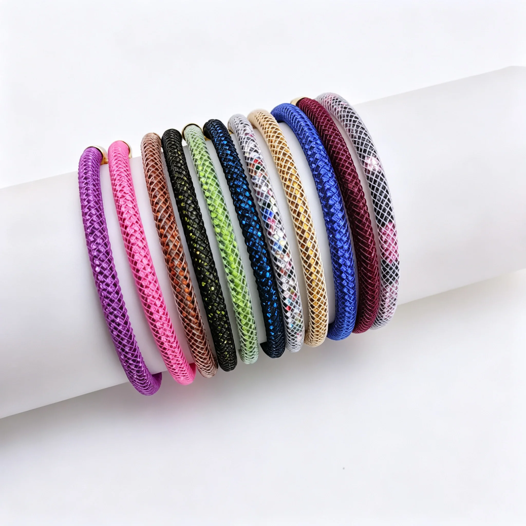 10Pcs Mesh Crystal Adjustable Bracelet Trendy Chain Copper 5MM Bracelet For DIY Jewelry Charms Making Accessories