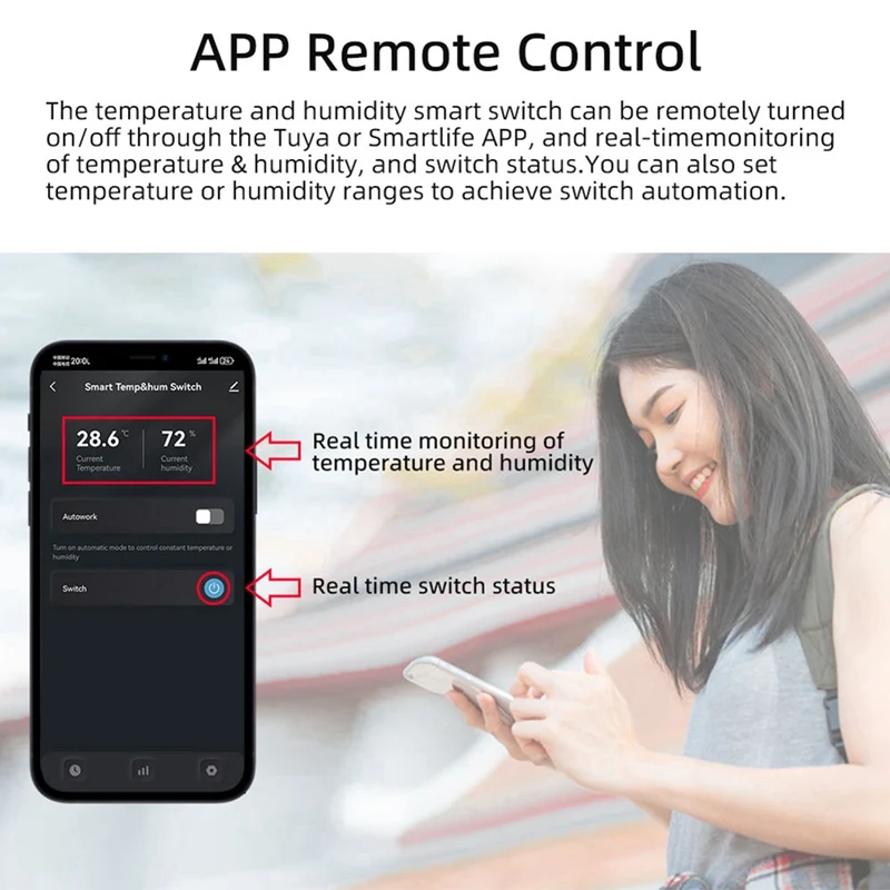 Imagem -02 - Tuya Wifi Interruptor de Umidade de Temperatura Temporizador Temp Interruptor de Controle de Umidade App Controle para Estufa Monitoramento em Casa 20a