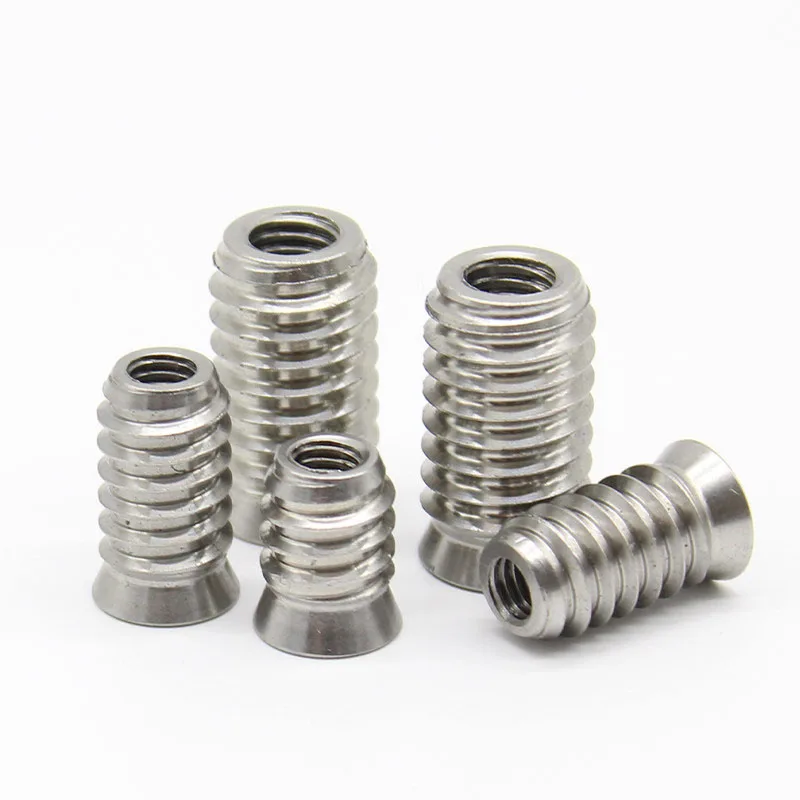 5/10/20/50Pcs M4 M5 M6 M8 304 Stiainless Steel Embedded Furniture Nut Wood Insert Nuts Insert Thread Hex Socket Self Tapping Nut