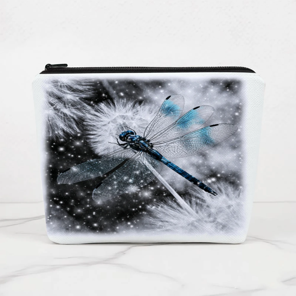 Dragonfly Dandelion Stars Night Sky Makeup Bags for Girls Cosmetic Pouch Toiletry Bag Pencil Case Travel Storage