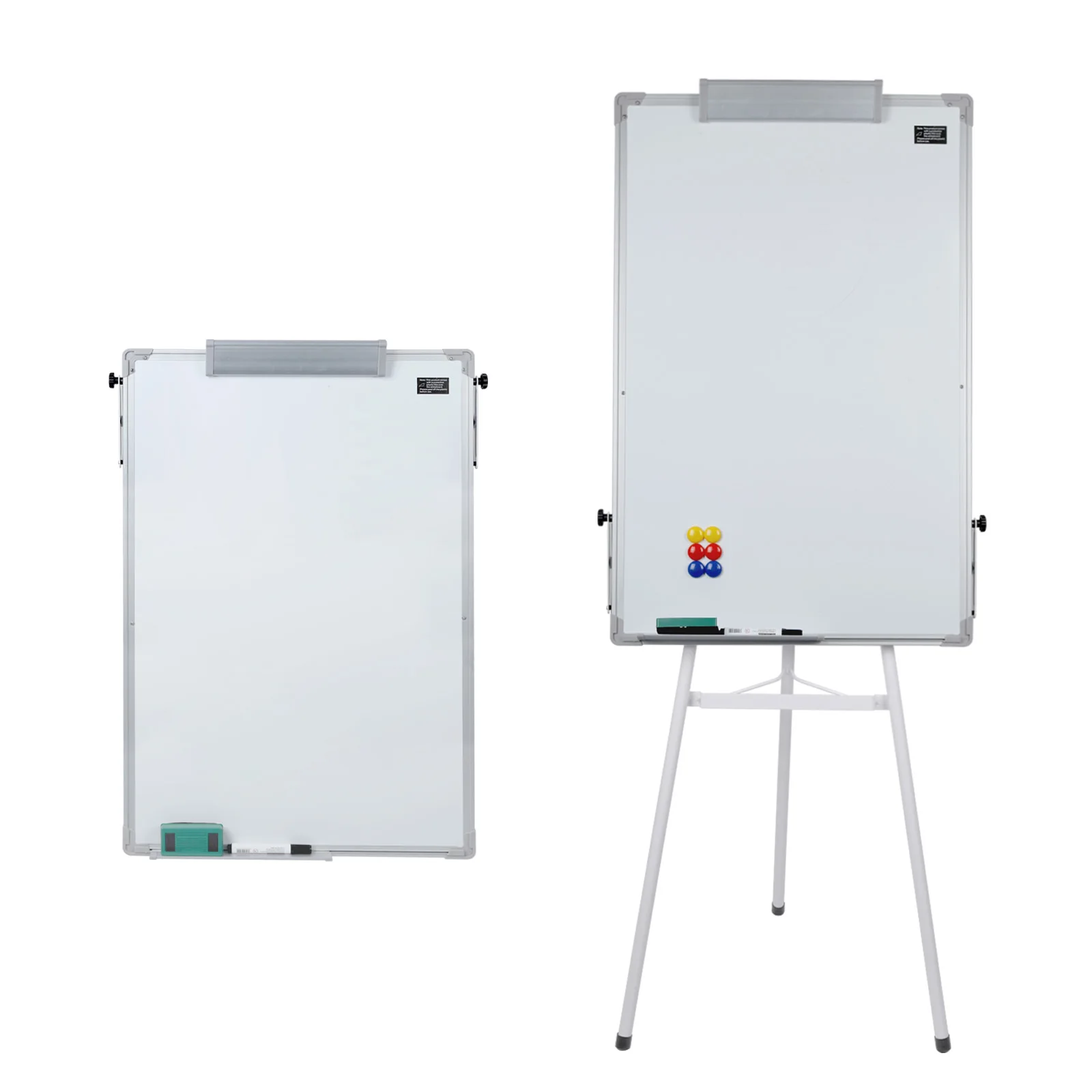 Pizarra Magnética Borrable para Conferencias - Pizarra Blanca - Altura Ajustable - Pizarra Plegable para Niños - Con Trípode 70*100cm (Blanco)