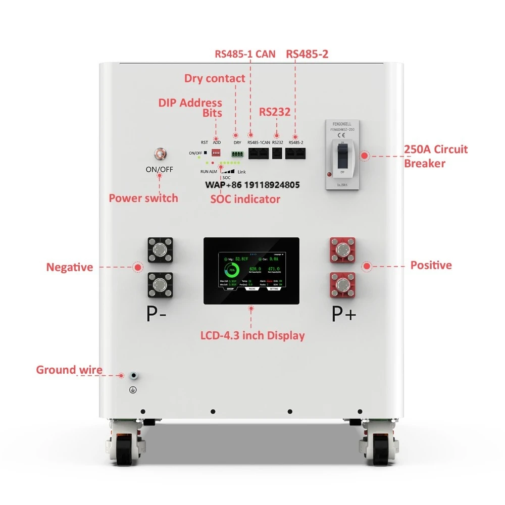 PL Stock 32Kwh 51.2V 628AH LiFePO4 Battery Vertical Style White 4.3 Inch Touch LCD Display JK V19 BMS Home Energy