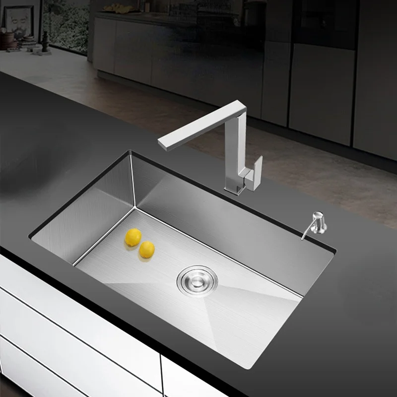 

Kitchen 304 Stainless Steel Sink Handmade Basin Under The Table Bar Large Single for Washing Vegetables and Dishes