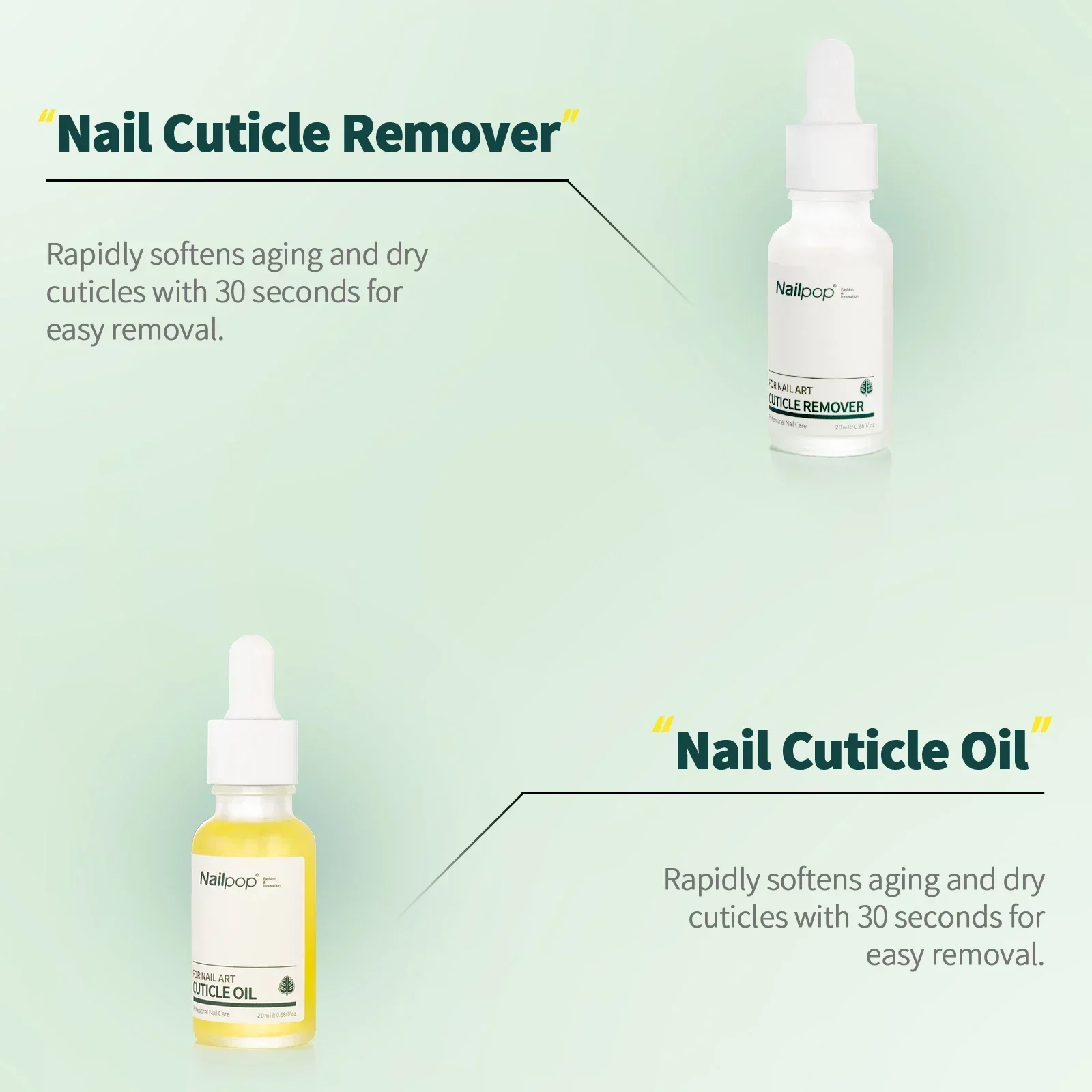 Nailpop Cuticle Remover and Cuticle Oil Repair Nail Care Kit Nail Treatment for Damaged Nails Dead Skin Remover Manicure