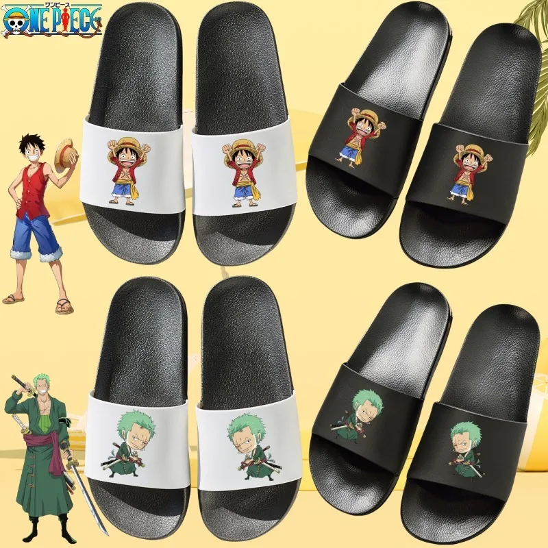 قطعة واحدة من رورونوا زورو لوفي أزياء بسيطة إبداعية بنمط كرتوني للرجال حمام منزلي نعل ناعم مانع للانزلاق شباشب مريحة