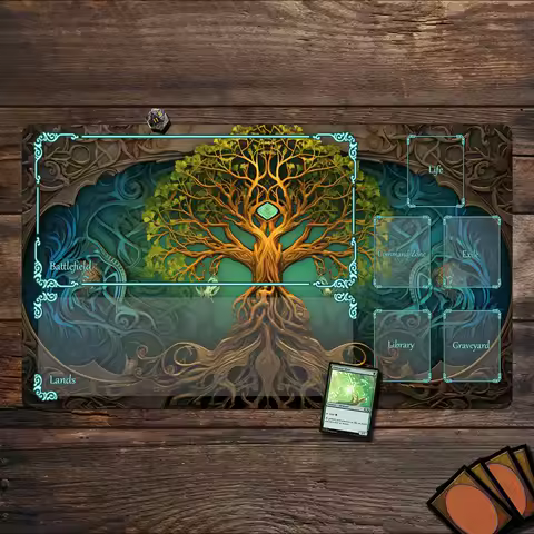 Magic Playmat card gaming mat with zone Giant ancient tree totem mtg playmat Desk Mat gamer keypad expansion mousepad office pad