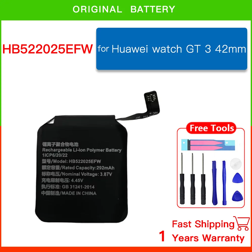 Genuine HB532729ECW Replacement Battery For Huawei Watch 1 2 3 GT 1 2 3 4 PRO 41mm 42mm 46mm Rechargeable Batteries Batteia+Tool