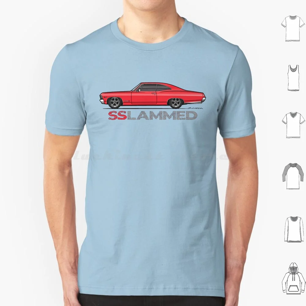 Sslammed Red T Shirt Men Women Kids 6Xl 67 1967 Chevy Impala Convertible Coupe 427 Ss Super Sport V8 350 Custom 454 Lowrider 2