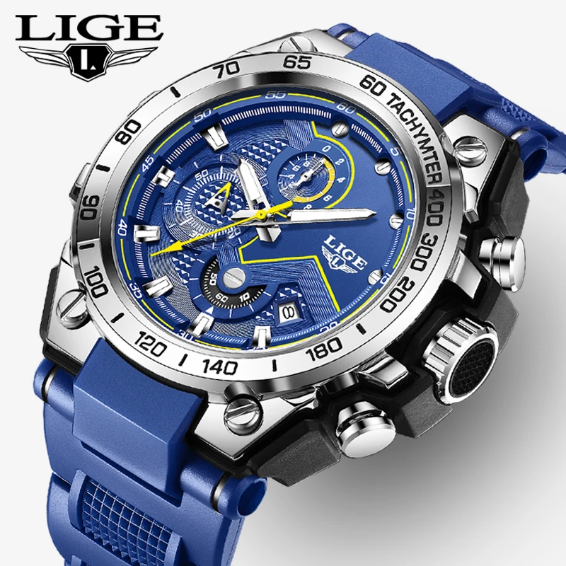 

LIGE 2025 New Luxury Watches Men Fashion Sports Military Mens Watch 30M Waterproof Chronograph Quartz Wristwatches Reloj Hombre