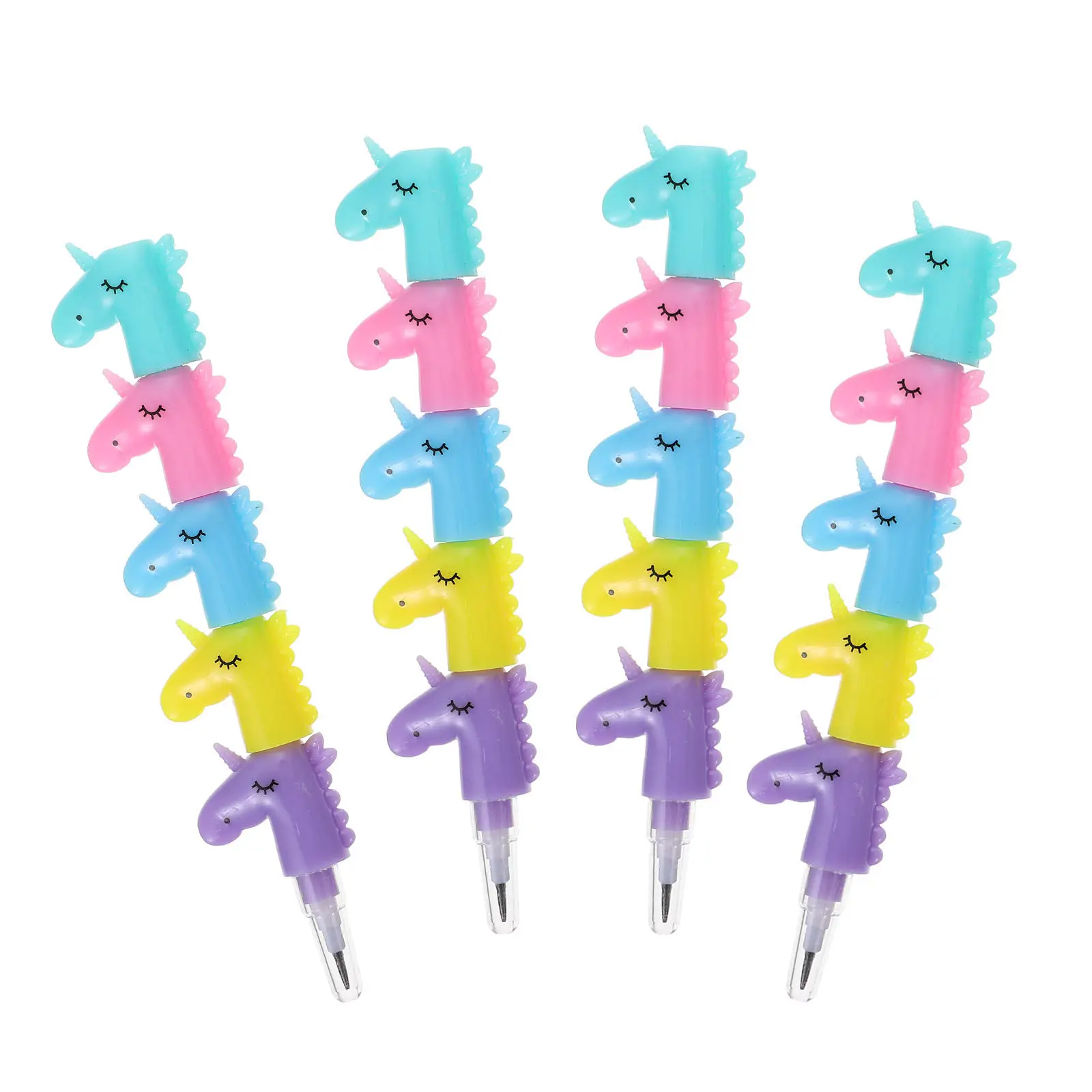 20pcs Unicorn Pencils for Kids – Colorful Stackable School Stationery, Light Portable Party Favors