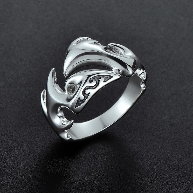 Anello da uomo con fiamma letteraria INS Anello da donna Personalizzato Retro Hip Hop Apertura Accessori moda Y2K Coppia Regalo di gioielli per feste