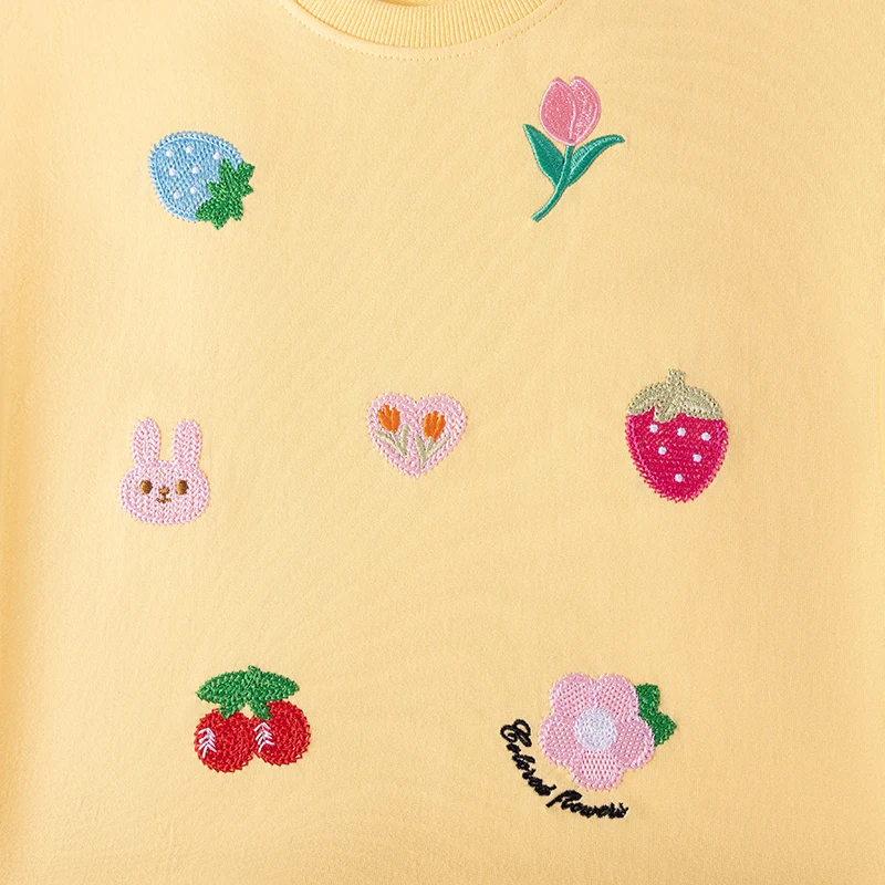 Little Maven Herbst Frühling Baby Mädchen bestickte Cartoon-Erdbeer-T-Shirts Tops + Leggings-Sets Kinderkleidung Kinderbekleidung – Detail 5