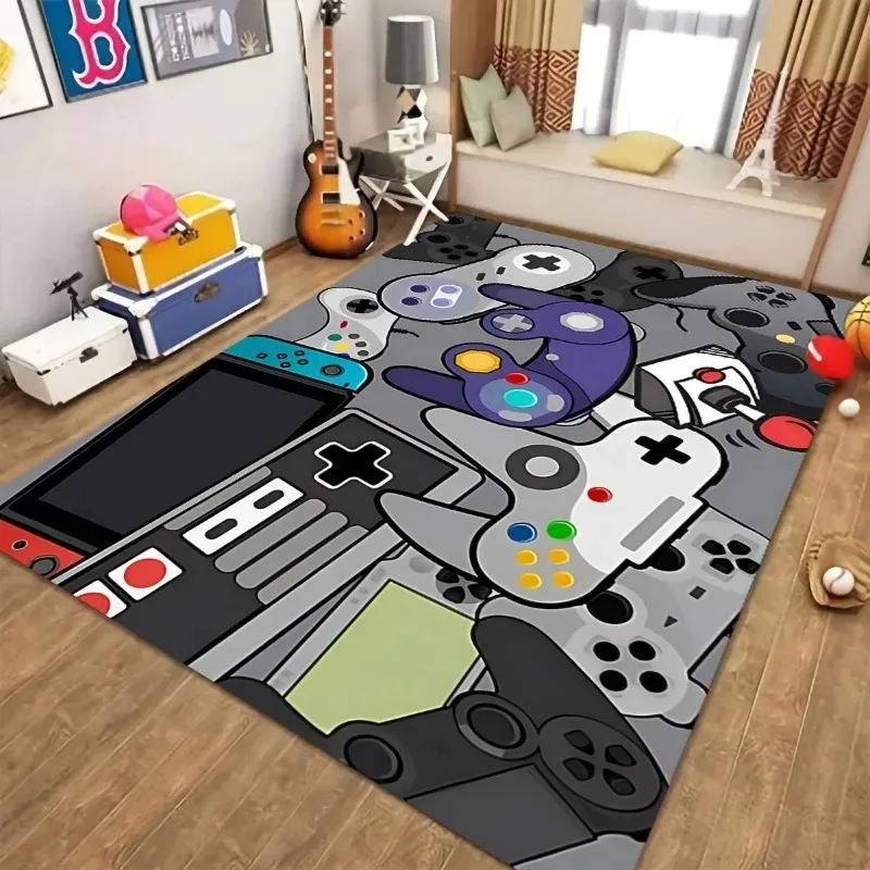 Gamer Controller Pattern for Home Living Room Boy Bedroom Big Area Mat Art Print Home Corridor Children Carpet Decoration Home
