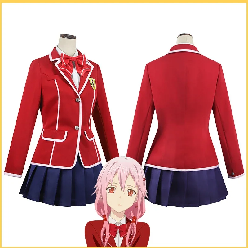 Anime Guilty Crown Yuzuriha Inori Cosplay Costume Women Coat Shirt Skirt Set JK School Uniform Halloween Masquerade Clothes