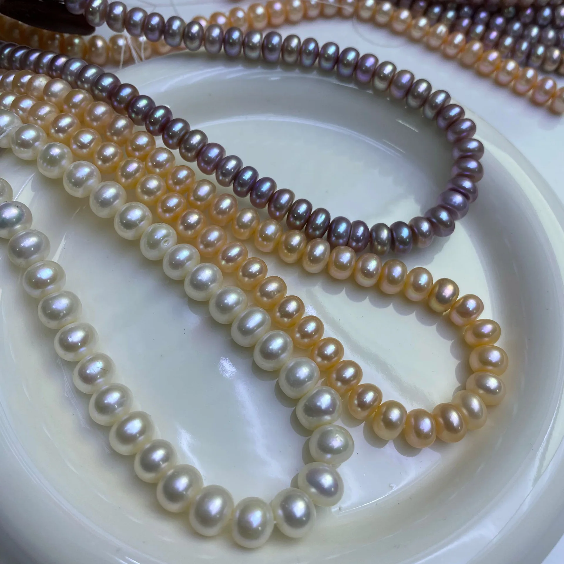 

8-9mm AAA Strong Light Natural Freshwater Pearl Flat Beads Bread Beaded for DIY Women Men Necklace Jewelry Making Accessories