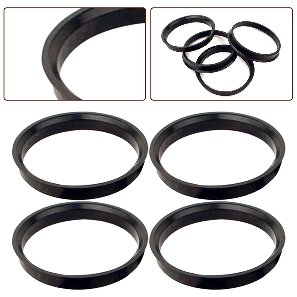 4Pcs Car Hub  Centering Rings 74.1 X 72.6 Mm For BMW Wheel Bore Center Spacer Black Car Plastic  Wheel Hub Centric Rings