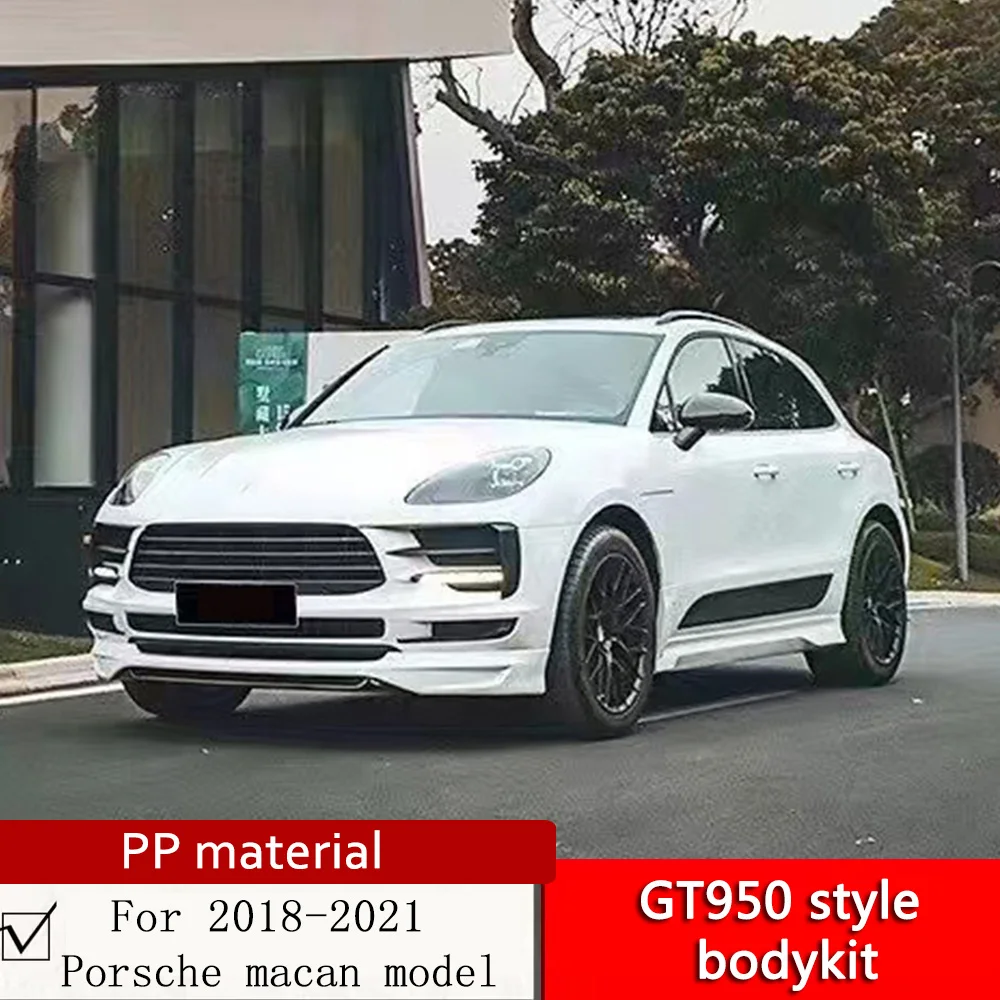 For 2018 2019 2020 2021 Porsche macan add GT950 style bodykit front lip PP material macan yofer rear diffuser side skirt by air