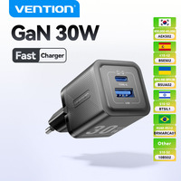 Vention GaN 30W Fast Charger for iPhone 16 15 14 13 12 PD3.0 Charger for iPad Pro Xiaomi Samsung USB Type C Mobile Phone Charger