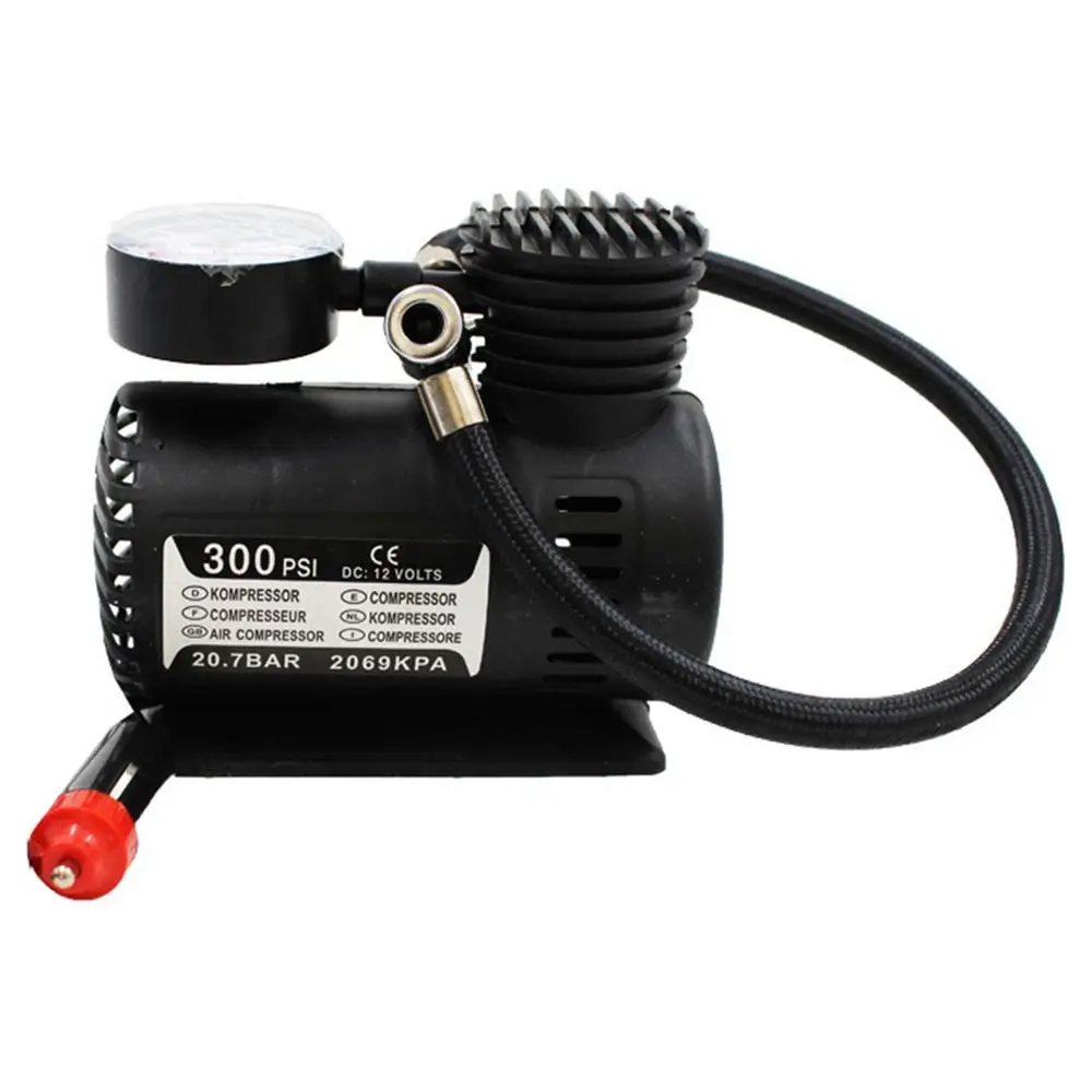 

Мини-автомобильный воздушный компрессор 12 В, универсальный электрический насос для накачивания шин 300 фунтов на квадратный дюйм, сверхмощный с цифровым манометром