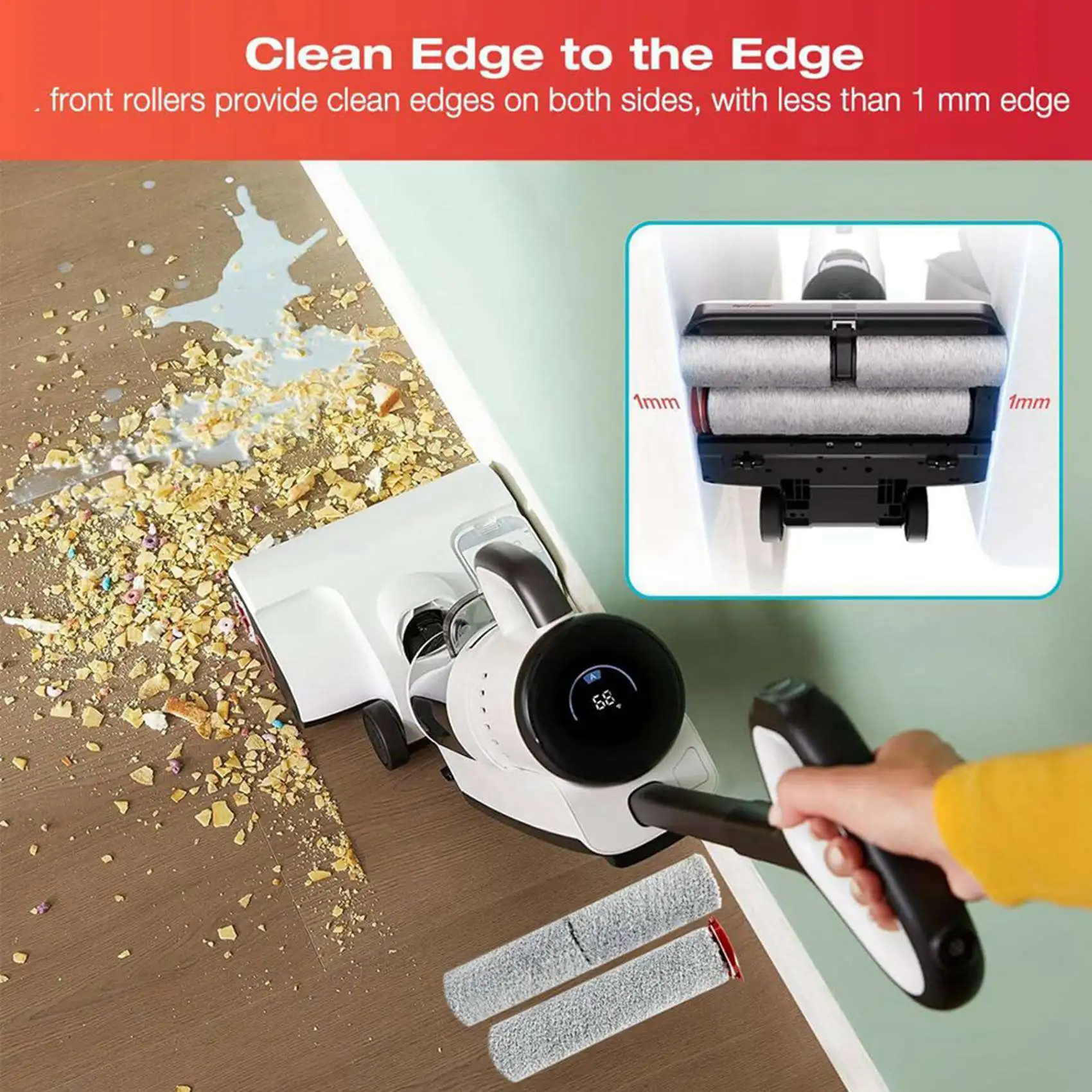 

A94E-4Set Brush Roller And Vacuum Cleaner Filter For Roborock Dyad Pro Wet Dry Vacuum Cleaner Spare Parts