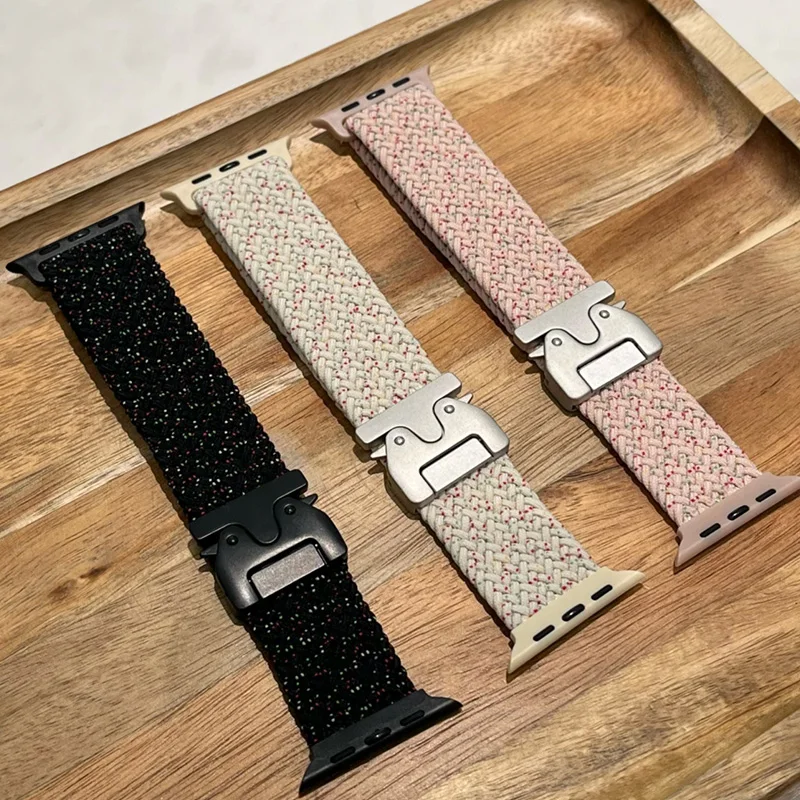 حلقة منفردة مضفرة لساعة أبل 10 باند 46 ملم 42 ملم 41 ملم 45 ملم 44 ملم 38 40 ملم Ultra 2 49 ملم Correa iwatch Serie 9 8 7 SE 4 5 6 حزام