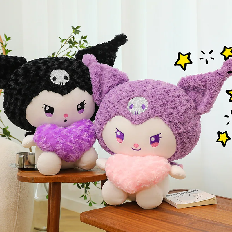 New Sanrio Love Kuromi Plush Toy Doll Cartoon Anime Pillow Soft Stuffed Dolls Kawaii Home Decoration 35/45/60/80cm Girls Toys