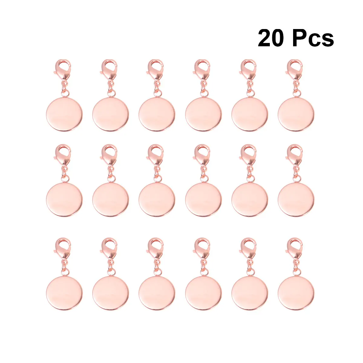 

20 Pcs Jewelry Copper Pendant Tray Accessories DIY Charms Lobster Clasp Golden Base